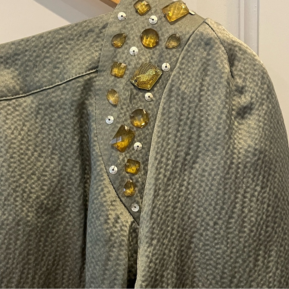 BCBGMaxAzria Sage Dress with Gold Studs NWT